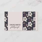 エレガントフローラ写真パーソナライズされたタイポグラフィ 名刺 (正面)