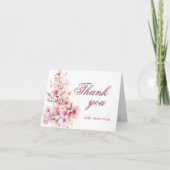 エレガントフローラ写真QRリンク任意の年の誕生日 サンキューカード (正面)