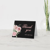 エレガントフローラ写真QRリンク任意の年の誕生日 サンキューカード (正面)