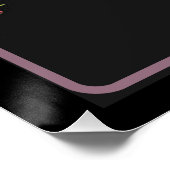 エレガントフローラ刺繍模様ブラック背景 ポスター (コーナー)