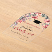 エレガントフローラ卒業カード – パーソナライズ名 アクリル招待状 (レイダウン)