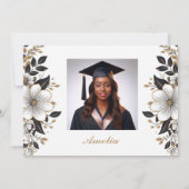 エレガントフローラ卒業サンキューカード 招待状 (裏面)