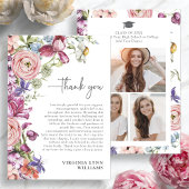 エレガントフローラ卒業写真サンキューカード サンキューカード