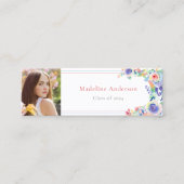 エレガントフローラ卒業写真ネームカード スキニー名刺 (正面)