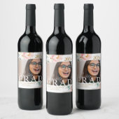 エレガントフローラ卒業写真ワインラベル ワインラベル (ボトル)