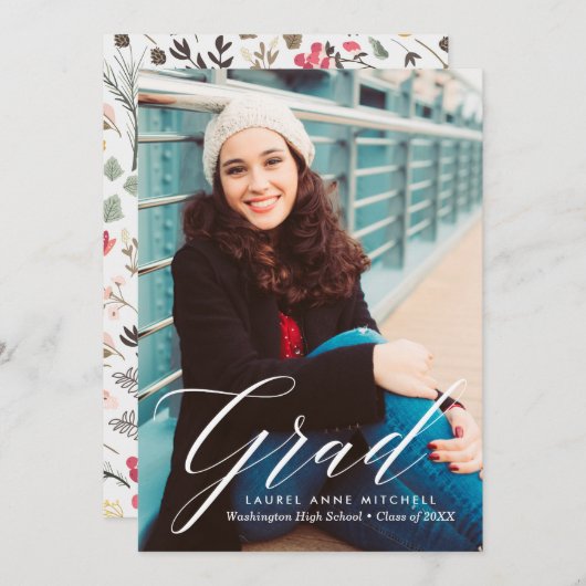 エレガントフローラ卒業発表 案内状 (正面/裏面)