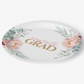 エレガントフローラ卒業紙プレート ペーパープレート (アングル)