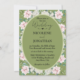 エレガントフローラ受け入れ結婚式招待状 招待状