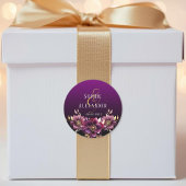 エレガントフローラ名の日付結婚ステッカー ラウンドシール