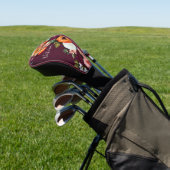 エレガントフローラ名スクリプカスタマイズトBurgundy ゴルフヘッドカバー (インサイチュ)