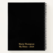 エレガントフローラ名パーソナライズされたノートブック ノートブック (裏面)