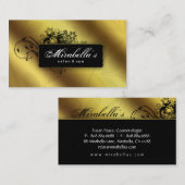 エレガントフローラ名刺サロンスパ金ゴールド 名刺 (正面/裏面)