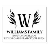 エレガントフローラ名字モノグラム差出人住所 ラバースタンプ (インプリント)