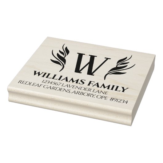 エレガントフローラ名字モノグラム差出人住所 ラバースタンプ (スタンプ)