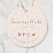 エレガントフローラ咲き美しい女性ロゴピンク フェイバータグ (裏面)