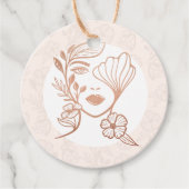 エレガントフローラ咲き美しい女性ロゴピンク フェイバータグ (正面)