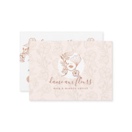 エレガントフローラ咲き美しい女性ロゴピンク ロイヤリティカード