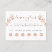 エレガントフローラ咲き美しい女性ロゴピンク ロイヤリティカード (裏面)