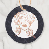 エレガントフローラ咲き美しい女性ロゴブラック フェイバータグ (正面)