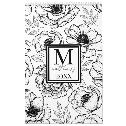 エレガントフローラ図解入りの、写真付きの カレンダー (カバー)