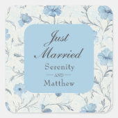 エレガントフローラ国庭園の結婚式たった今結婚しました スクエアシール (正面)