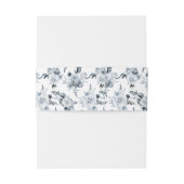 エレガントフローラ埃の多い青結婚灰色 招待状ベリーバンド (裏面例)