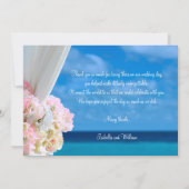 エレガントフローラ夏ビーチ結婚式サンキューカード サンキューカード (裏面)