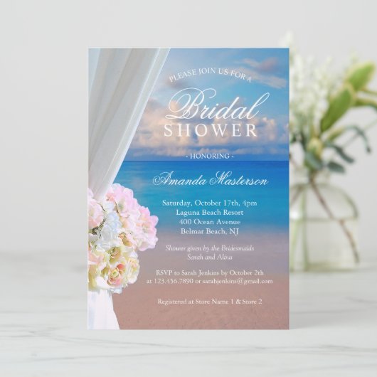 エレガントフローラ夏海ビーチブライダルシャワー 招待状 (スタンド正面)