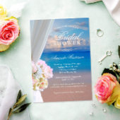 エレガントフローラ夏海ビーチブライダルシャワー 招待状