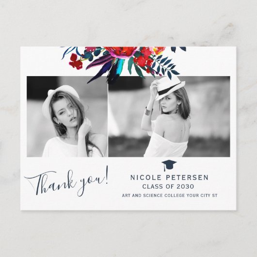 エレガントフローラ大学院写感謝してい ポストカード (正面)