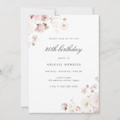 エレガントフローラ女性80th誕生日パーティー 招待状 (正面)