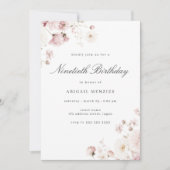 エレガントフローラ女性90th誕生日パーティー 招待状 (正面)