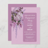 エレガントフローラ婚約パーティ 招待状 (正面/裏面)