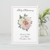 エレガントフローラ宗教カトリック結婚のバラ 招待状 (スタンド正面)
