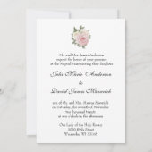 エレガントフローラ宗教カトリック結婚のバラ 招待状 (裏面)