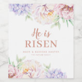 エレガントフローラ宗教復活祭パーソナライズされた ワインラベル (シングルラベル)