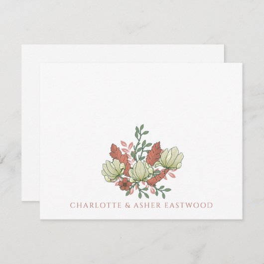 エレガントフローラ対結婚対 ノートカード (正面/裏面)