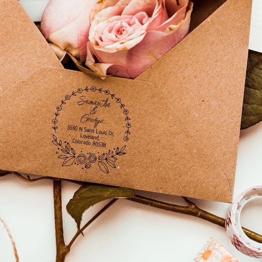 エレガントフローラ差出人住所 ラバースタンプ