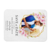 エレガントフローラ幾何学日付の保存 マグネット (横)