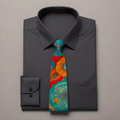 エレガントフローラ幾何学的パターンタイ ネクタイ