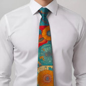 エレガントフローラ幾何学的パターンタイ ネクタイ