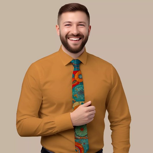 エレガントフローラ幾何学的パターンタイ ネクタイ