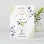 エレガントフローラ幾何結婚式招待状 招待状 (スタンド正面)