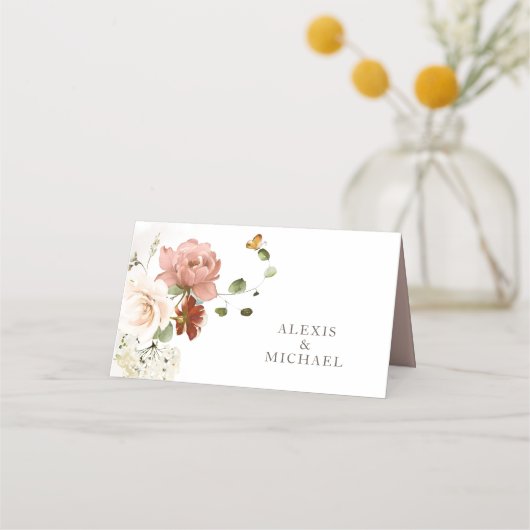 エレガントフローラ庭園の結婚式座席表 プレイスカード (裏面)