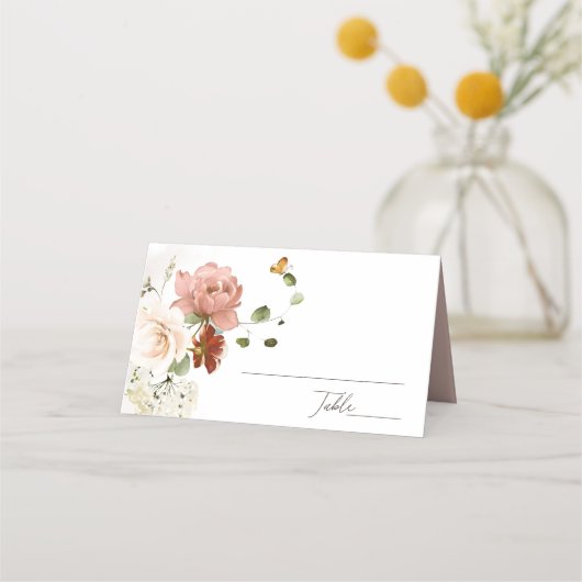 エレガントフローラ庭園の結婚式座席表 プレイスカード (正面)