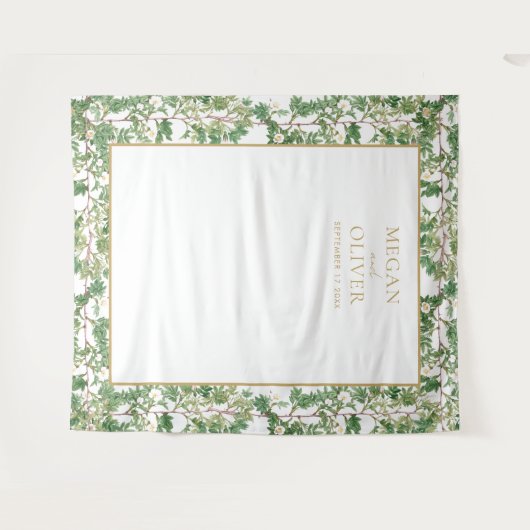 エレガントフローラ庭園の結婚式 タペストリー (正面(横))