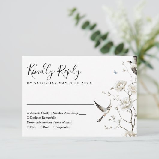 エレガントフローラ庭園の結婚式 出欠カード (スタンド正面)