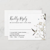 エレガントフローラ庭園の結婚式 出欠カード (正面/裏面)