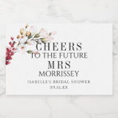 エレガントフローラ応援ブライダルシャワーの好意 スパークリングワインラベル (シングルラベル)