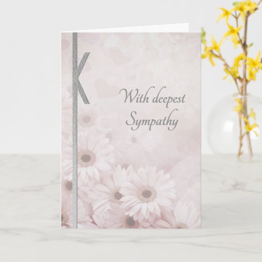 エレガントフローラ悔やみや弔慰 カード (黄色い花)